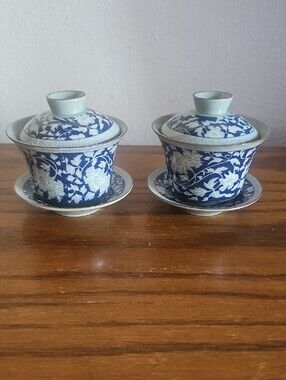 Wan Yang Tang China Qing Dynasty Porcelain Tea Ceremony Cups Tote 3